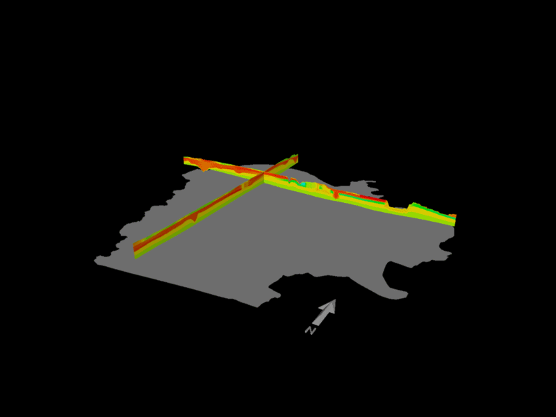 Animation des hydrogeologischen Modells Untere Mulde/Fuhne, abgeleitet vom geologischen Modell Bitterfeld 